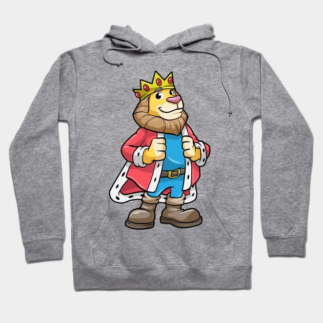 Lion as King with Crown Hoodie by Markus Schnabel